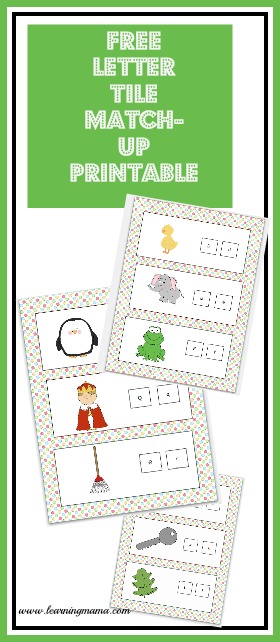 Printable upper and lowercase letter tile matching activity pages FREE! - www.learningmama.com