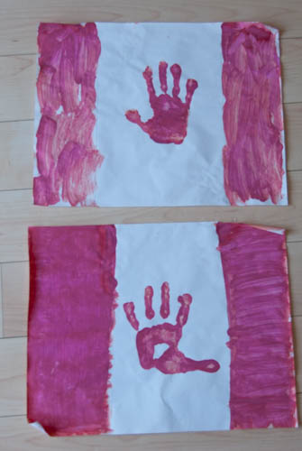 Celebrate Canada with handprint Canadian flags!