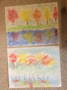 Hodgepodge - a great site full of free chalk art tutorials (FALL TREES)